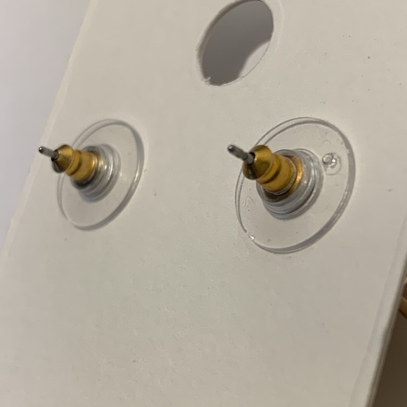 Express Chic Gold Tone Textured Circle Pierced Earrings - Picture 8 of 9